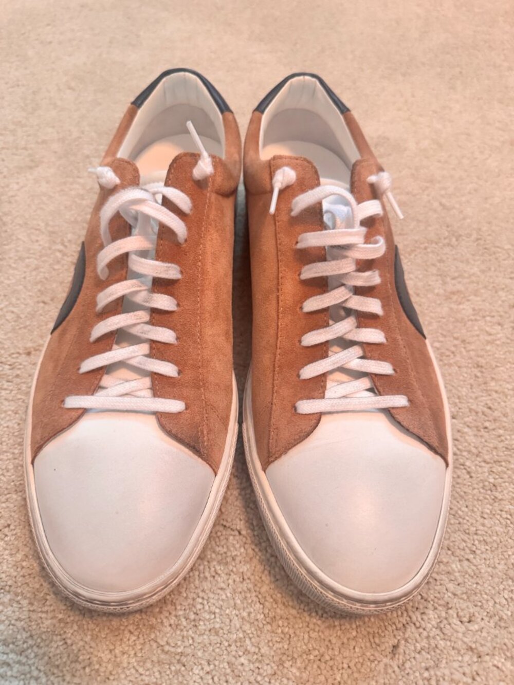 Oliver Cabell Low 1 Sneakers EU 44 US 11 Cognac Suede White Leather - Picture 2 of 5